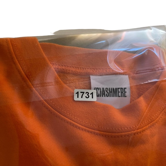 CASHMERE Sound Split Men’s Orange Green Crew Neck Sweater Size XL Streetwear - Picture 11 of 11